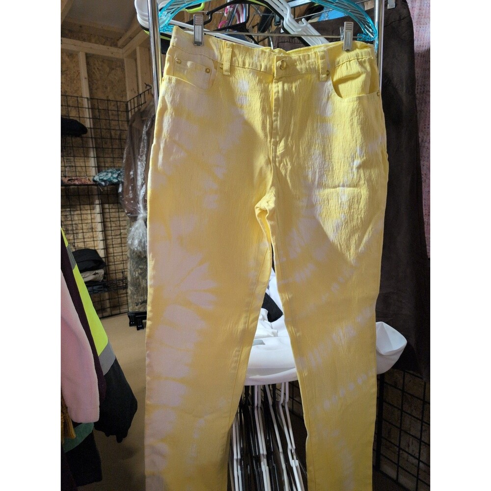 Yellow Tie-Dye Pants with Pockets